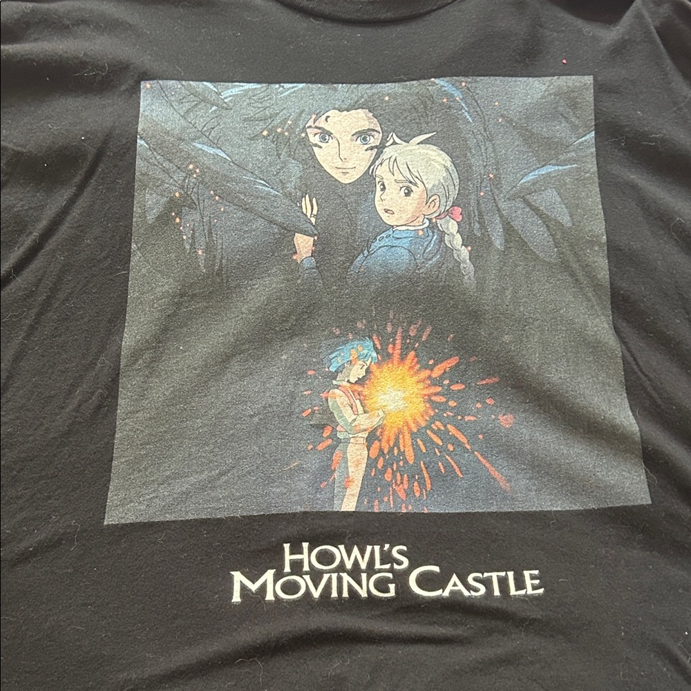 Next Level Apparel Black Howl's Moving Castle Studio Ghibli Graphic Tee